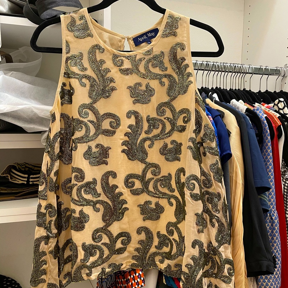 April, May embellished sleeveless top - Small